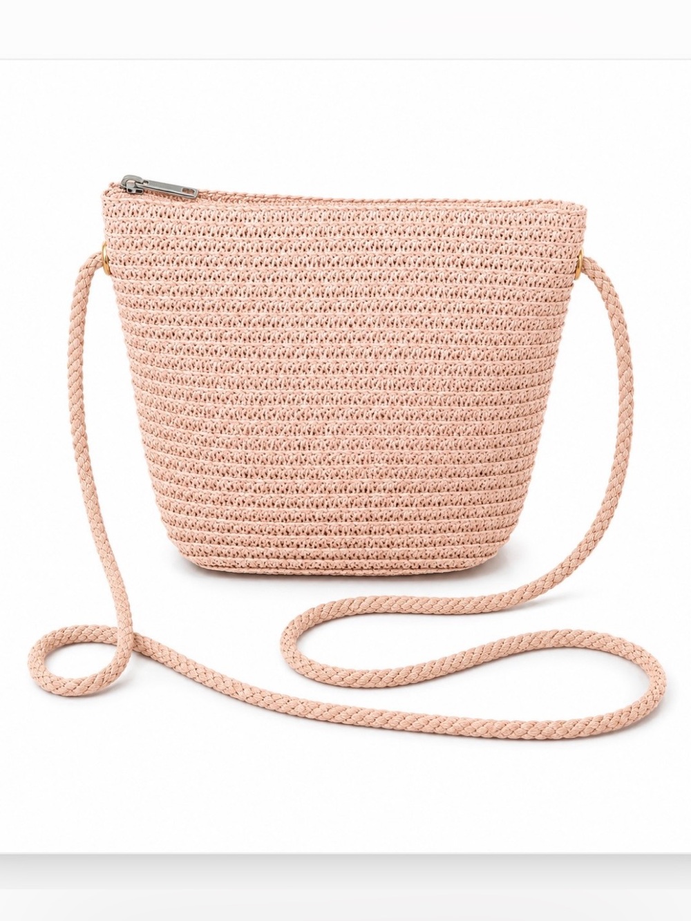 Women's Rose Straw Hand Woven Crossbody Bag Boho Purse Summer Shoulder Bag NEW